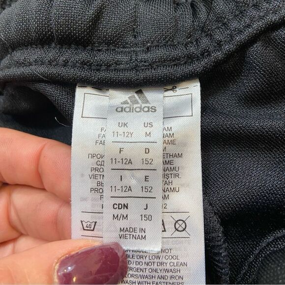 Adidas‎ Youth Side Stripe Japanese Writing Track Pants Size Youth Medium Black - Picture 7 of 12